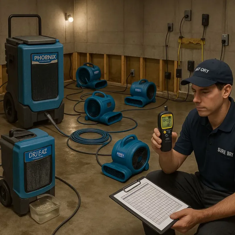 Structural Drying and Dehumidification process in Coral Terrace, FL